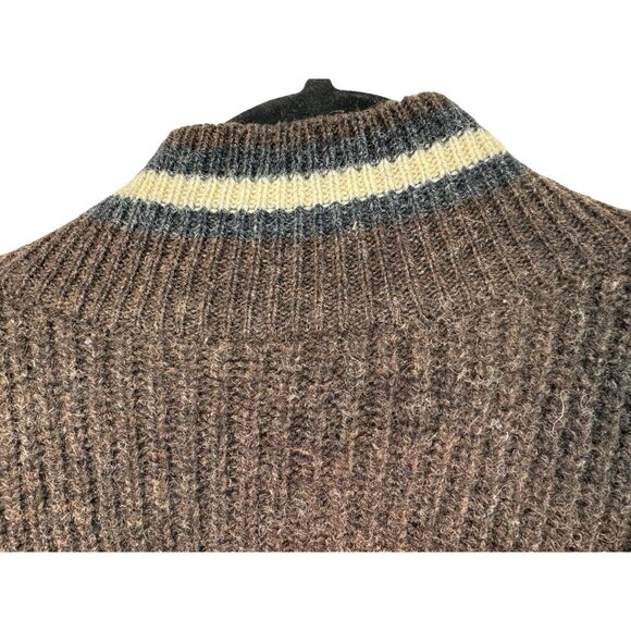 Columbia Sportswear Mens 100% Shetland Wool 1/4 Zip Sweater L Brown - Picture 12 of 14